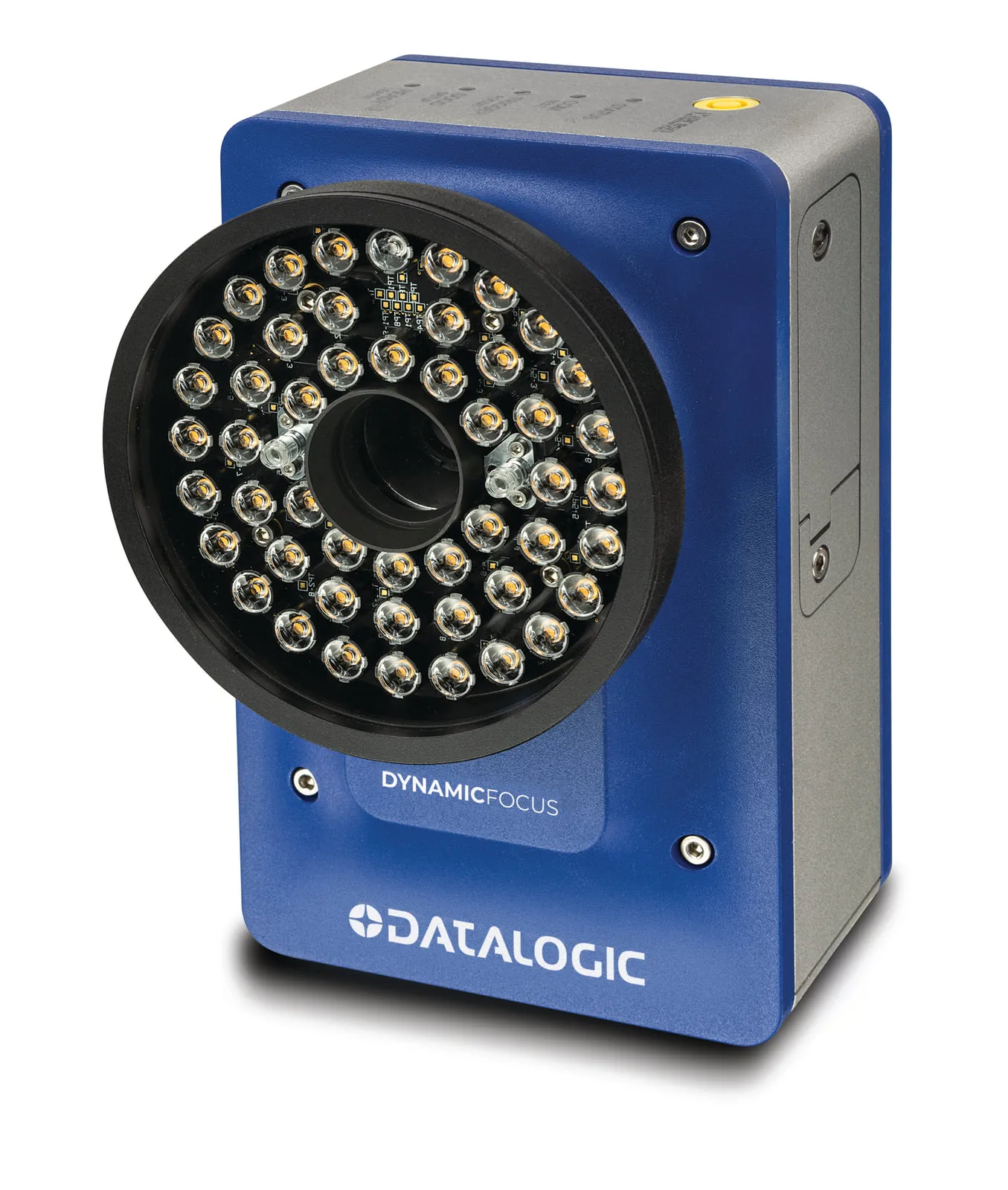 Datalogic AV500 görüntü tabanlı kod okuma sistemi, LED aydınlatma halkasıyla önden görünüm