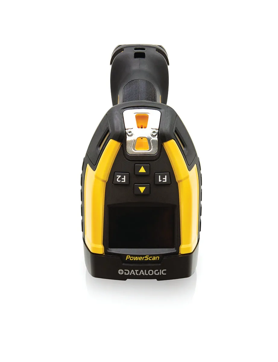 Datalogic PowerScan 9600'ün dört tuşlu ekranlı modeli, önden görünüm