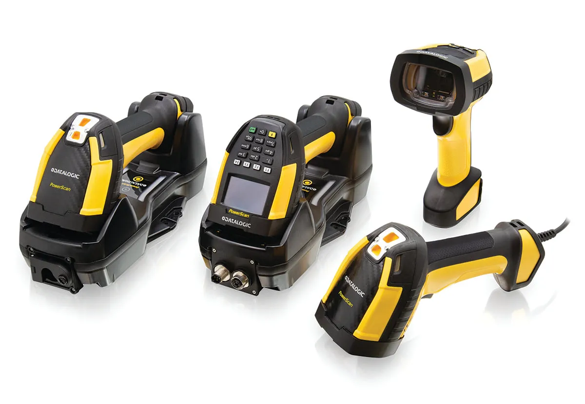 Datalogic PowerScan 9600 ürün ailesi ve şarj kızakları